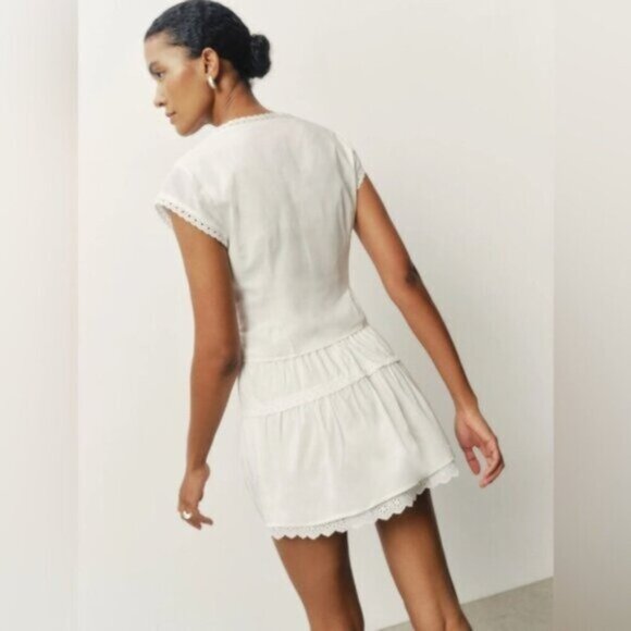 NEW Reformation Valetta Two Piece Matching Skirt Set in White | US 4 UK 8 - Picture 5 of 14